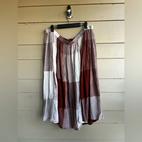LOGO by Lori Goldstein Patchwork Maxi Skirt - Size 1X - Neutral - Picture 1 of 4